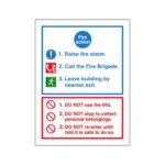 Fire Action Sign G