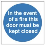 Fire Door In the Event Of A Fire Sign