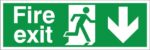Fire Exit Arrow Down Sign