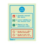 Jalite 5414D Photoluminescent Fire Action Sign