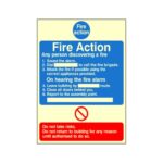 Photoluminescent Fire Action Sign D