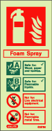 Photoluminescent Foam Fire Extinguisher ID Sign