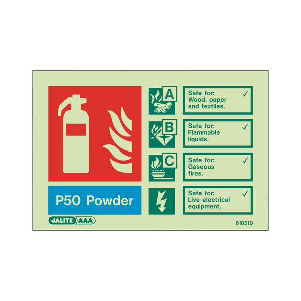 Photoluminescent P50 Power Extinguisher Sign - Image 2