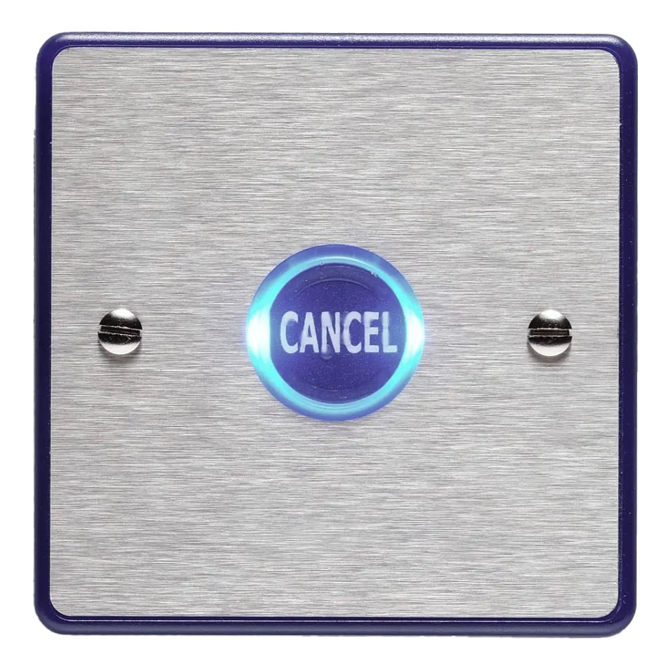 Lexicomm AssistCall Cancel Plate in Stainless Steel