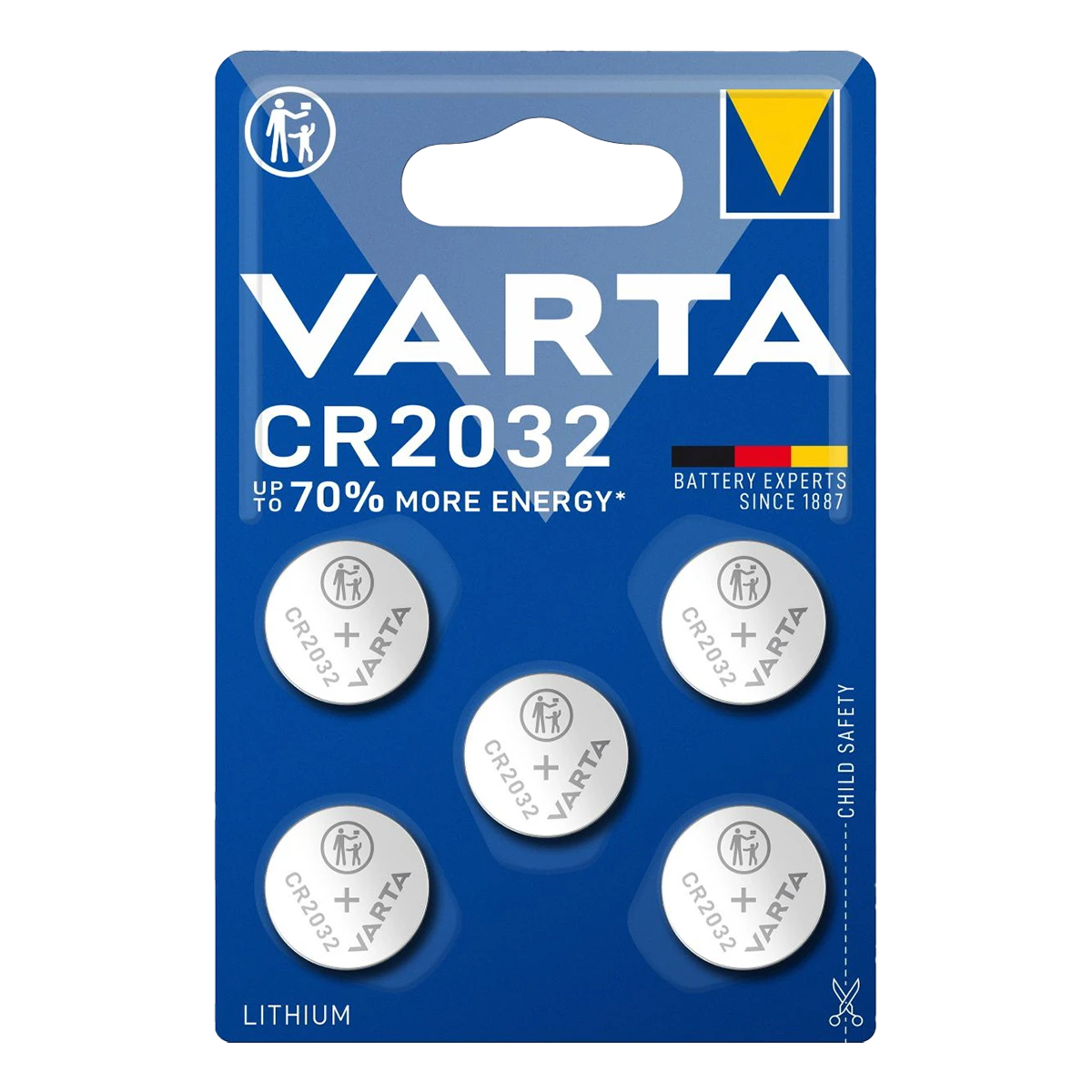Varta CR2032 3V Lithium Battery, Pack of 5