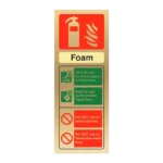 AFF Foam Extinguisher ID Sign | Polished Gold Finish, Portrait | 75mm x 200mm, RRFSO Compliant