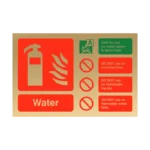 Water Extinguisher ID Sign | Contempo Polished Gold Finish, Landscape | 150mm x 100mm, RRFSO Compliant