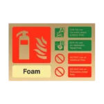 Foam Extinguisher ID Sign | Contempo Polished Gold Finish, Landscape | 150mm x 100mm, RRFSO Compliant