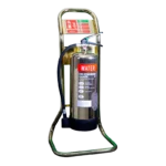 Single Fire Extinguisher Stand | Tubular, Polished Gold Finish | Aesthetic Fire Point