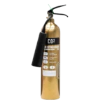 Contempo Gold 2kg CO2 Fire Extinguisher | Polished Gold Finish | Electrical Fires (Class B/Electrical)