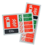 CO2 Extinguisher ID Sign | Contempo Stainless Steel Finish