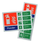 Powder Extinguisher ID Sign | Contempo Stainless Steel Finish