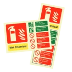Wet Chemical Extinguisher ID Sign | Photoluminescent