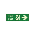 Single Fire Exit Sign 300x100mm | Photoluminescent | Up, Down, Left, Right and Additional Directions