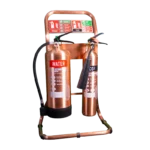 Double Extinguisher Stand | Tubular, Antique Copper Finish