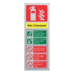 Wet Chemical Extinguisher ID Sign | Stainless Steel Finish