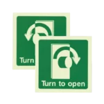 Turn to Open Sign | Left and Right Option | 100x100mm