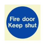 Fire Door Keep Shut Sign | Photoluminescent | 100x100mm, UK Compliant