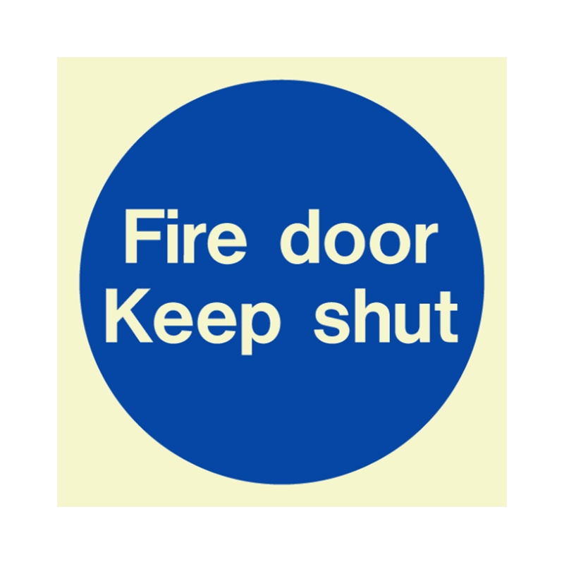 Fire Door Keep Shut Sign | Photoluminescent | 100x100mm, UK Compliant