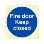 Fire Door Keep Closed Sign | Photoluminescent | 100x100mm, UK Compliant